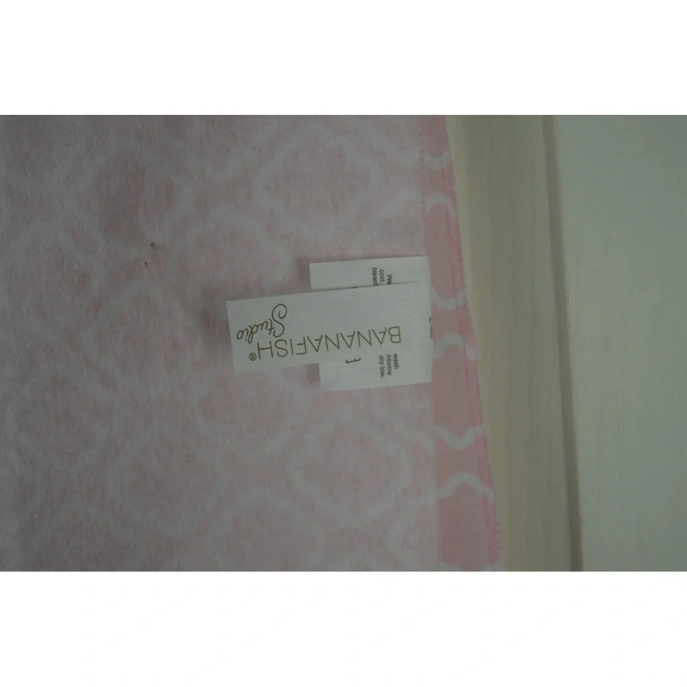 Bananafish Studio Pink White Geometric Print Baby Receiving Blanket Flannel